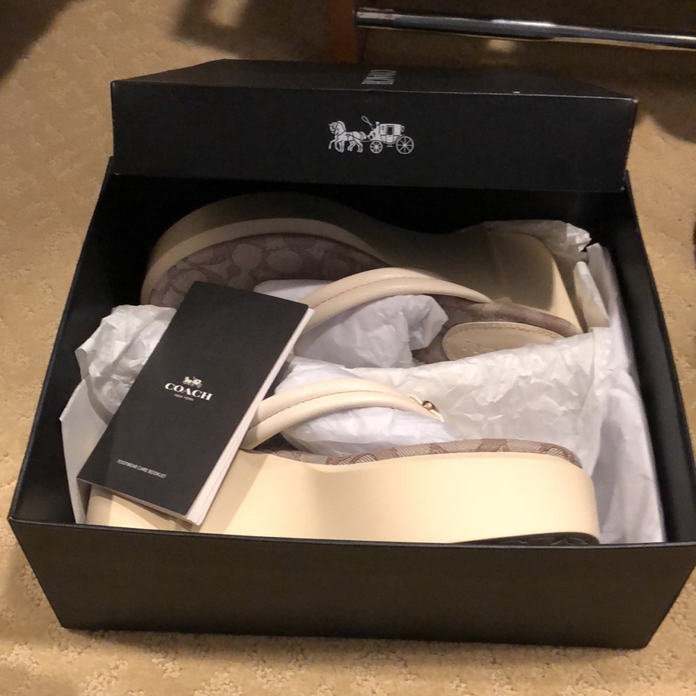 Brand New Coach sandals, wedges, flip flops size 9